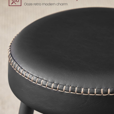 Barová židle Faux (SET 2 ks), syntetická kůže, 63 cm, černá - 6