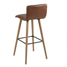 Barová židle Fredy (SET 2 ks), koňaková kůže - 5