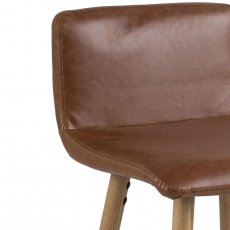 Barová židle Fredy (SET 2 ks), koňaková kůže - 8