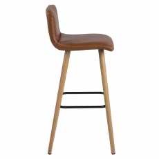 Barová židle Fredy (SET 2 ks), koňaková kůže - 3