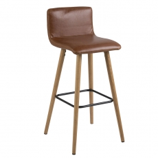 Barová židle Fredy (SET 2 ks), koňaková kůže - 1
