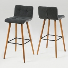 Barová židle Fredy (SET 2 ks), tm. šedá - 3