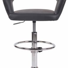 Barová židle Jaen, syntetická kůže, šedá - 2
