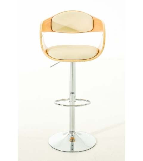 Barová židle King (SET 2 ks), syntetická kůže, krémová