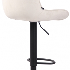 Barová židle Lentini, samet, černá / krémová - 4