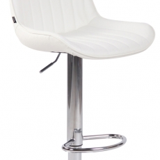 Barová židle Lentini, syntetická kůže, chrom / bílá - 1