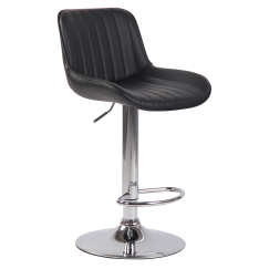 Barová židle Lentini, syntetická kůže, chrom / černá