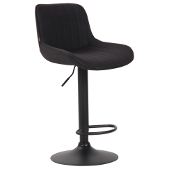 Barová židle Lentini, textil, černá / černá