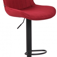 Barová židle Lentini, textil, černá / červená - 1