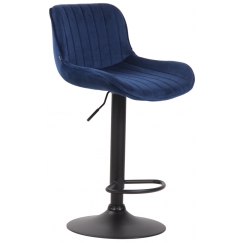 Barová židle Lentini, textil, černá / modrá