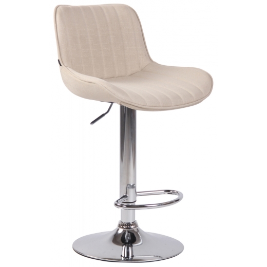 Barová židle Lentini, textil, chrom / krémová - 1