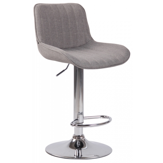 Barová židle Lentini, textil, chrom / šedá - 1