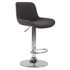 Barová židle Lentini, textil, chrom / tmavě šedá