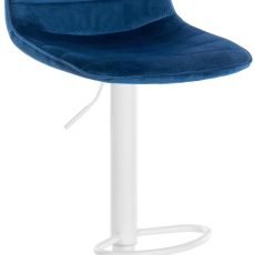Barová židle Lex, samet,  bílá podnož / modrá - 1