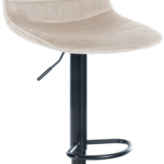 Barová židle Lex, samet,  černá podnož / krémová - 1