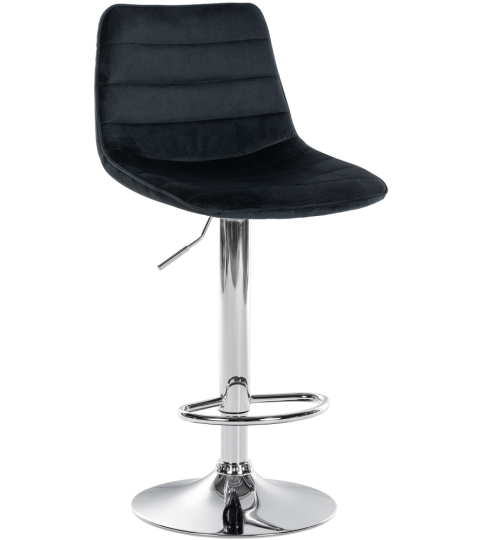 Barová židle Lex, samet,  chromová podnož / černá