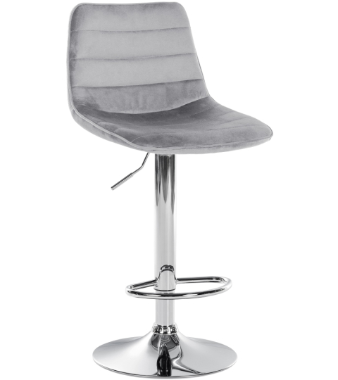 Barová židle Lex, samet,  chromová podnož / šedá