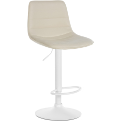Barová židle Lex, syntetická kůže,  bílá podnož / krémová 