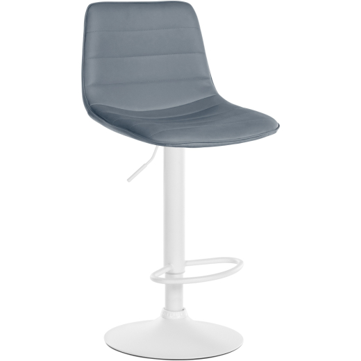 Barová židle Lex, syntetická kůže,  bílá podnož / šedá  - 1