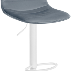 Barová židle Lex, syntetická kůže,  bílá podnož / šedá  - 1