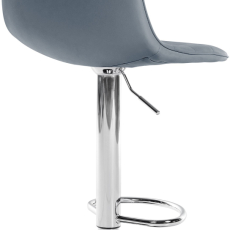Barová židle Lex, syntetická kůže,  chromová podnož / šedá  - 3