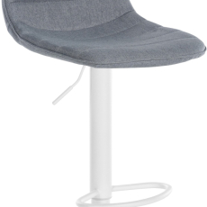 Barová židle Lex, textil,  bílá podnož /  šedá  - 1