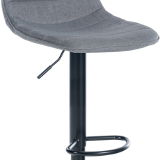 Barová židle Lex, textil,  černá podnož / šedá - 1