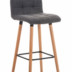 Barová židle Lincoln, textil, světle šedá - 1