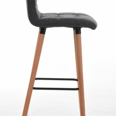 Barová židle Lincoln, textil, světle šedá - 3