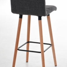 Barová židle Lincoln, textil, světle šedá - 4