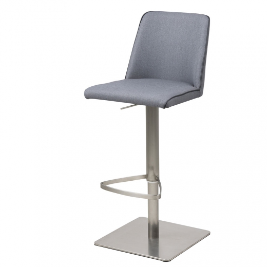 Barová židle na nerezové podnoži Ajka, šedá - 1