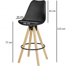 Barová židle Olga (SET 2 ks), černá - 3