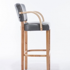 Barová židle s dřevěnou podnoží a područkami Ellen - 8