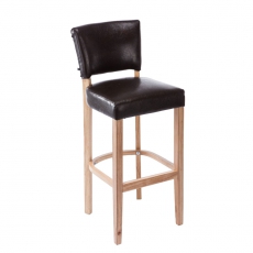 Barová židle s dřevěnou podnoží Ellen - 3