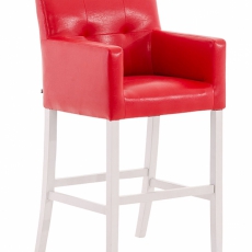 Barová židle s područkami Miranda, bílá podnož - 4
