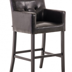 Barová židle s područkami Miranda, hnědá podnož - 6