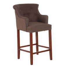 Barová židle s područkami Sylko, hnědá podnož - 2