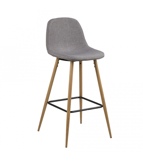 Barová židle Wanda (SET 2 ks), dub/sv. šedá