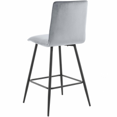 Barová židle Zelta (SADA 2 ks), samet, šedá - 5