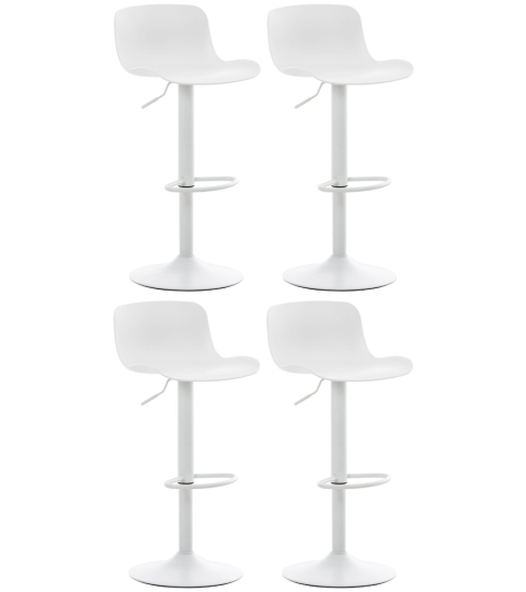 Barové stoličky Almada (SADA 4 ks), plastové, biele