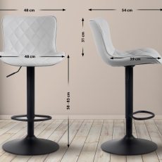 Barové stoličky Emma (SET 2 ks), syntetická koža, biela - 2
