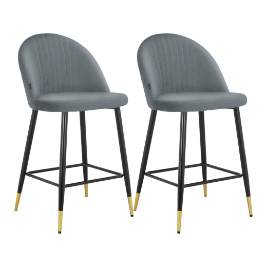 Barové stoličky Marlis (SET 2 ks), zamat, šedá - 1