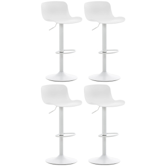 Barové židle Almada (SET 4 ks), plast, bílá