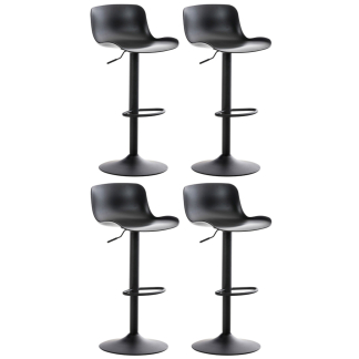 Barové židle Almada (SET 4 ks), plast, černá