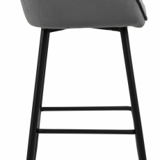 Barové židle Brooke (SET 2ks), tkanina, tmavě šedá - 3