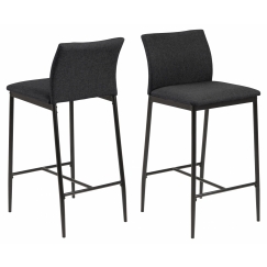Barové židle Demina (SET 2ks), tkanina, šedá