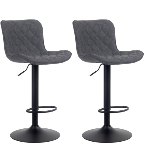 Barové židle Emma (SET 2 ks), textil, černá