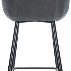 Barové židle Gibson (SET 2 ks), textil, tmavě šedá - 3