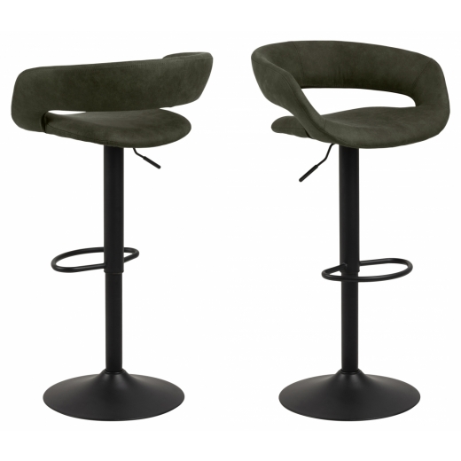 Barové židle Grace (SET 2ks), tkanina, olivová - 1