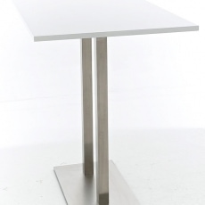 Barový stôl s nerezovou podnožou Double, biela - 3